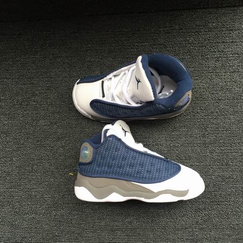 Nike Air Jordan 13 Kids Shoes Blue White Grey-11